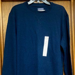 St. John's Bay super soft long sleeve knit crewneck shirt, navy blue, Large NWT